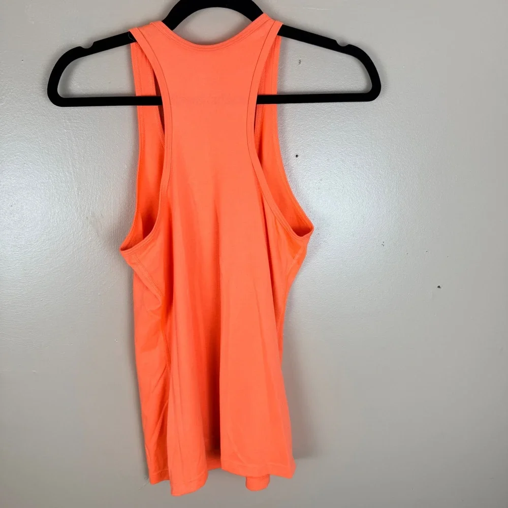 Nike Dri-FIT Racerback Tank Top Neon Orange Zebra Just Do It Womens Small